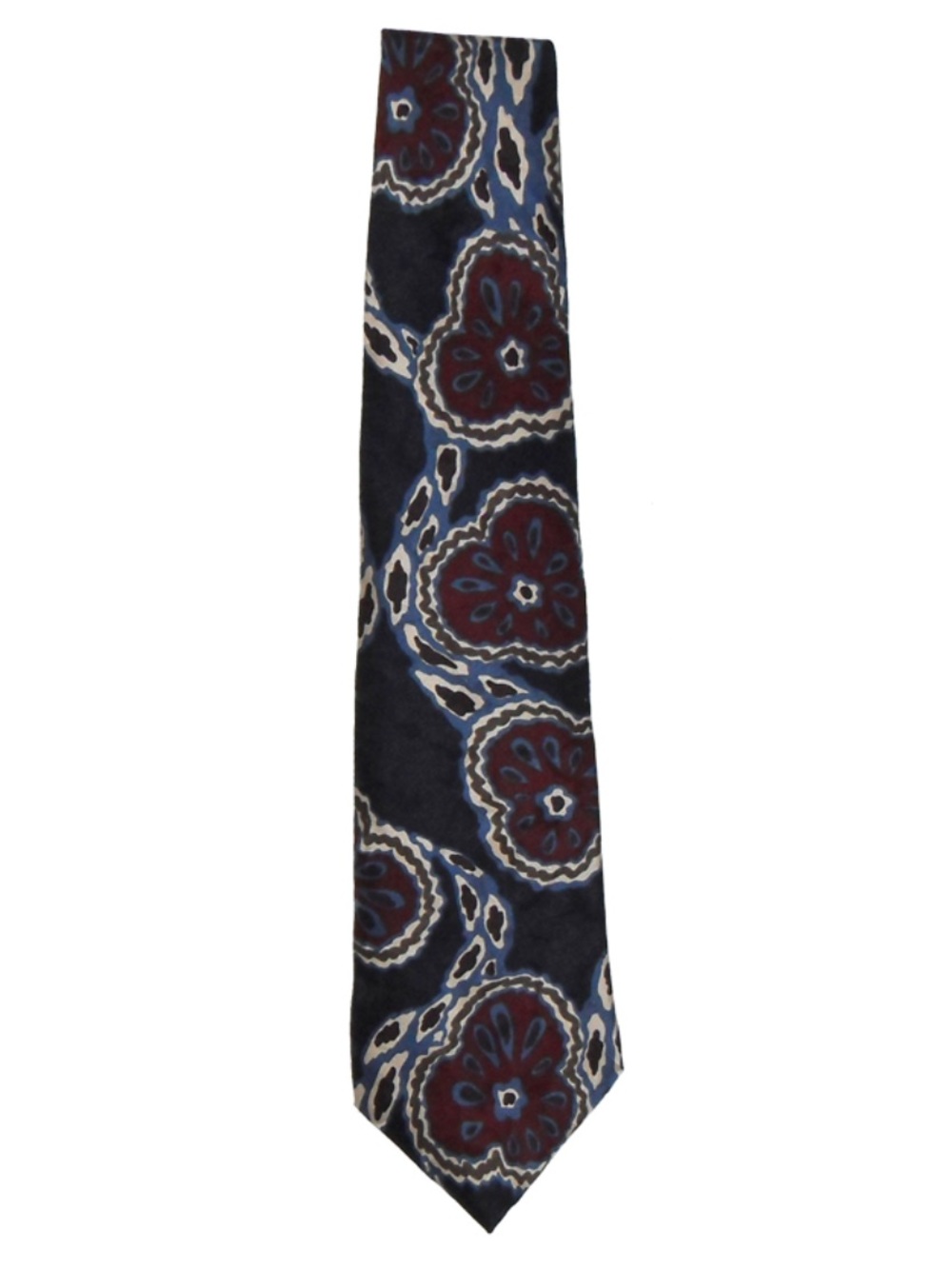 Oscar de la Renta Couture Collection 100% Silk Tie in Navy and Burgundy